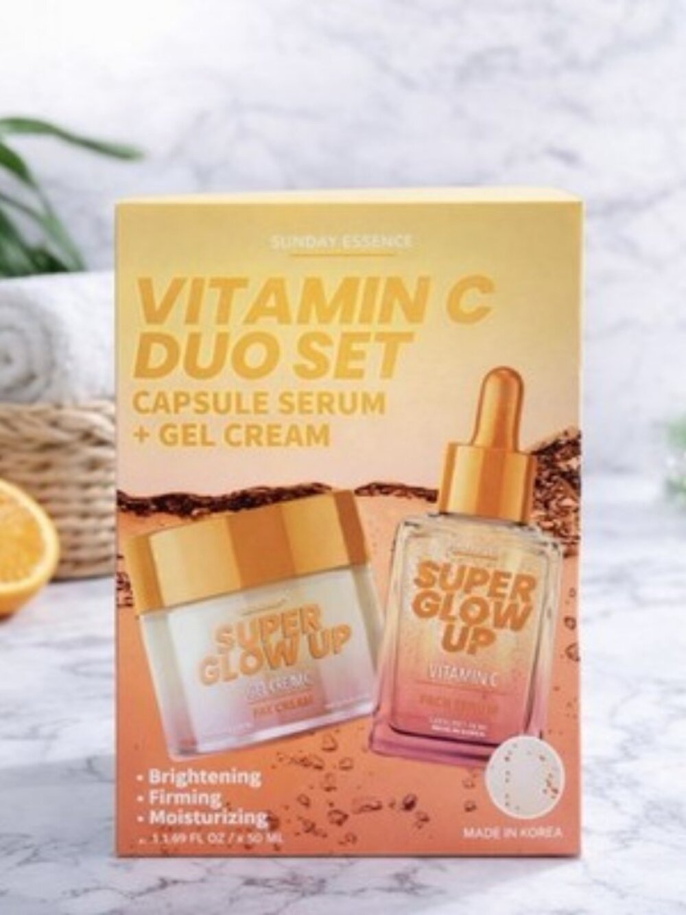 Vitamin C Duo Set Serum + Gel Cream Brightening Hydrating